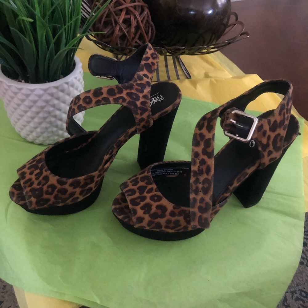 Heeled ankle wrap sandals